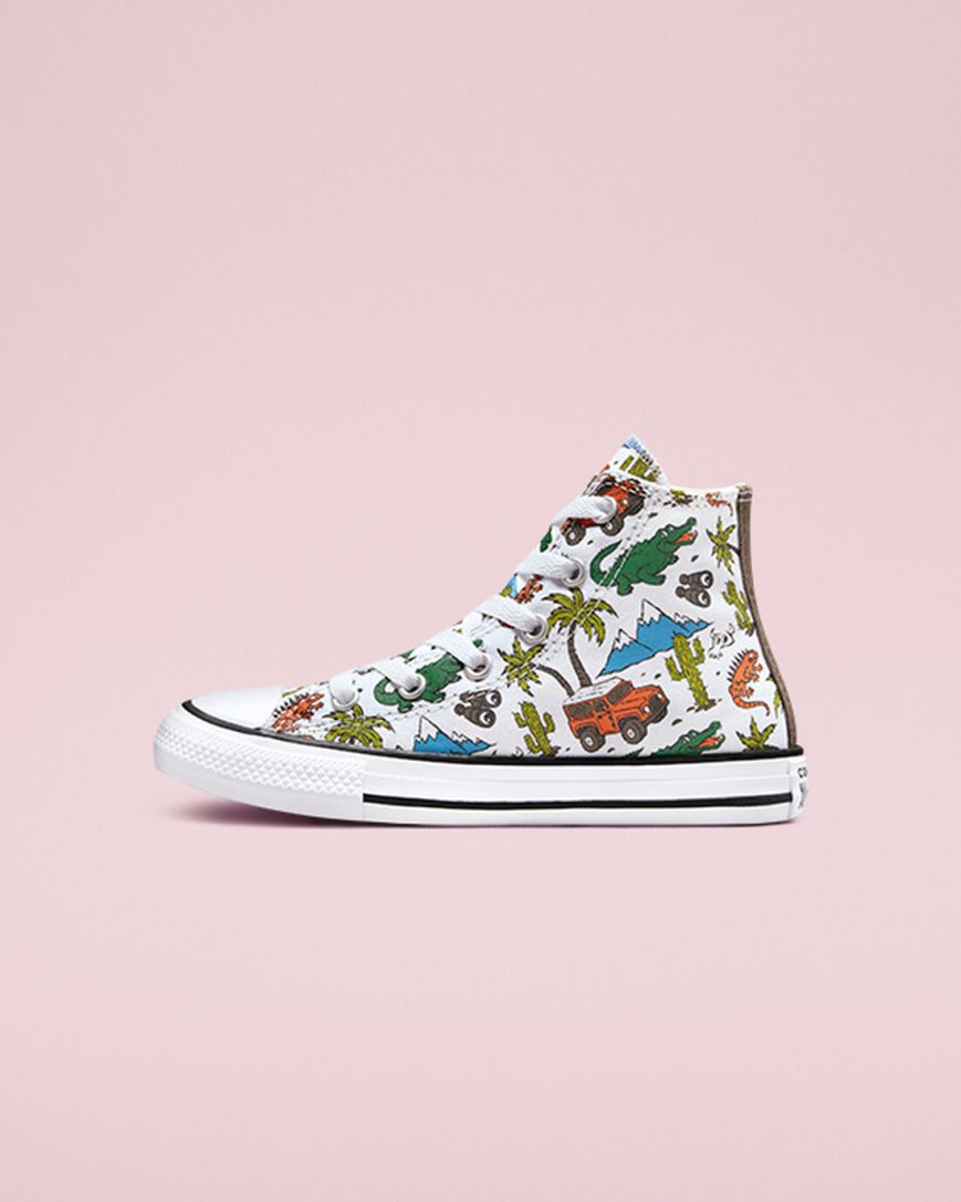 Tenisi Inalti Baieti Converse Chuck Taylor All Star Desert Explorer Albi Verzi | RO RFGCS193